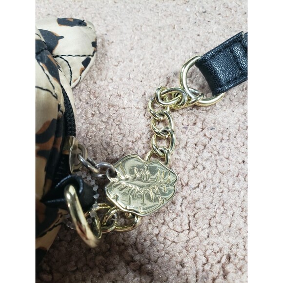 Betsey Johnson Luv Betsey Cheetah Heart Print Round Crossbody With Cat Ears Sz S - Picture 3 of 9